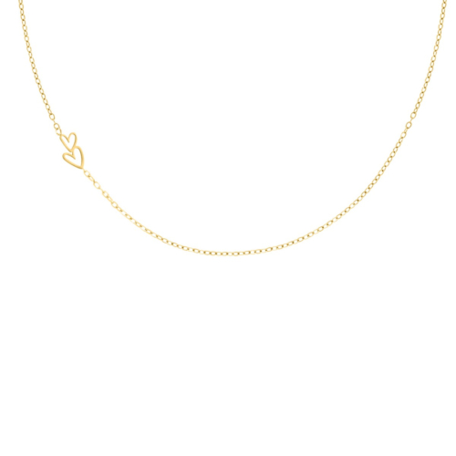 Gouden ketting love hearts double