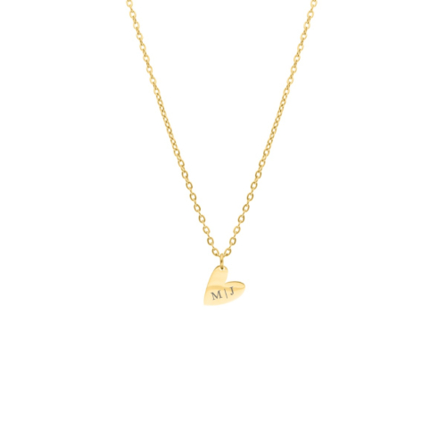 Letter ketting hartje goud