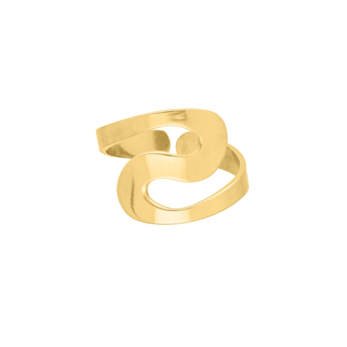 Ring swirl goudkleurig