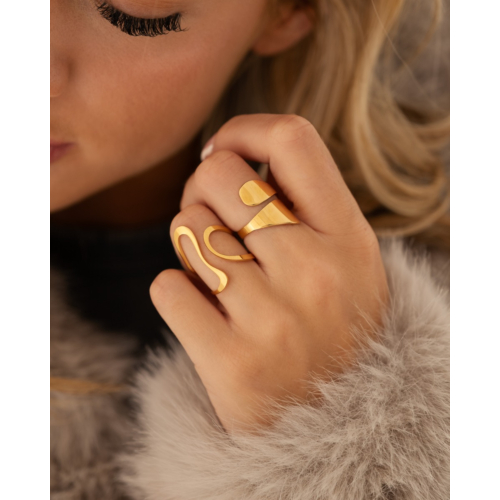 Wave ring kleur goud