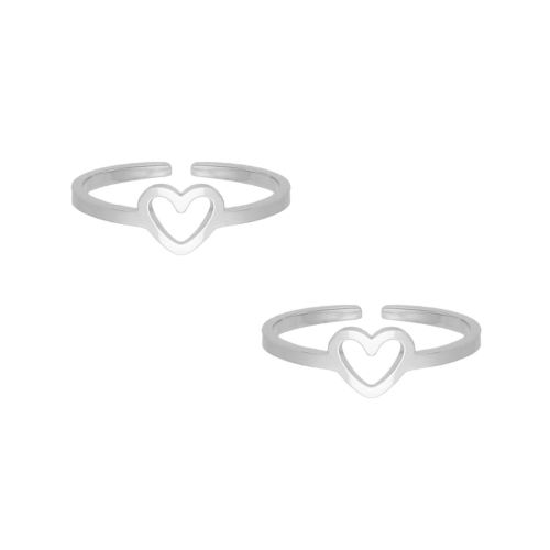 Open heart ringen zilver bff