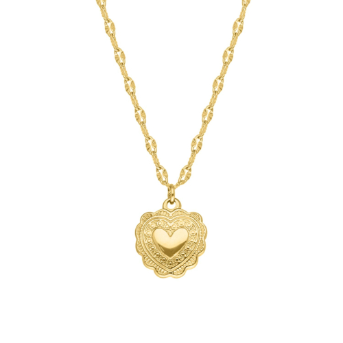 Gouden ketting met hartjes bedel