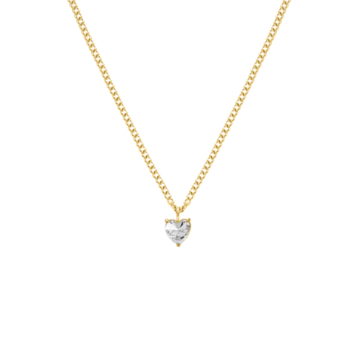 Ketting sparkle heart goldplated