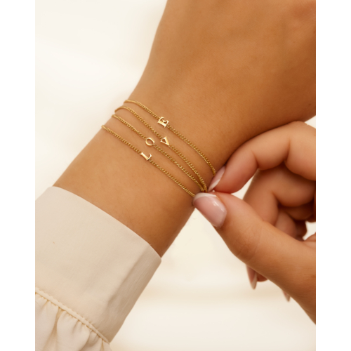 Initial bracelet mini goldplated