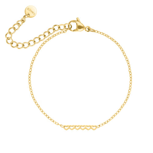 Lovely hearts bracelet goldplated