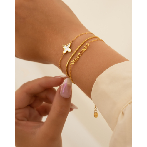 Bracelet open hearts goldplated