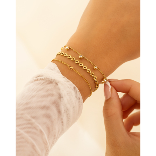 Bracelet 7 stones goldplated