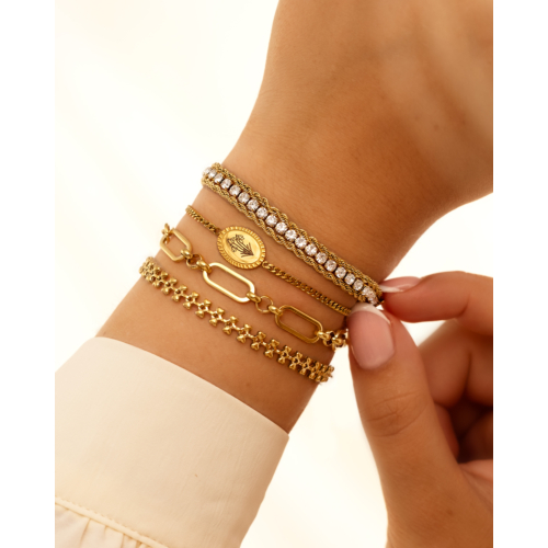 Armband open chains goudkleurig