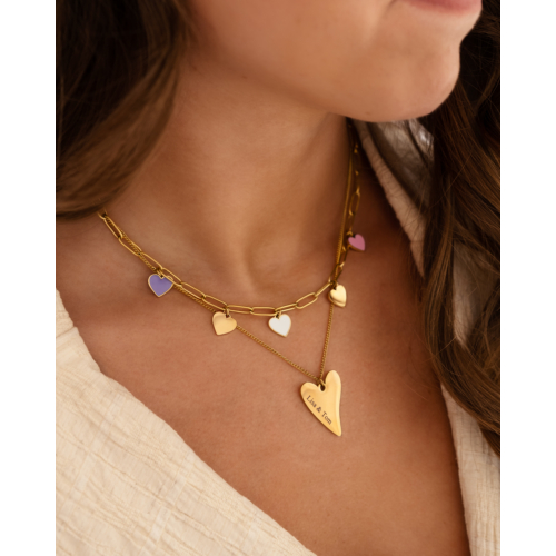 Bedelketting love story goudkleurig