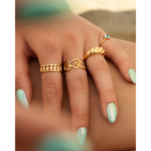 Ring love hearts goldplated