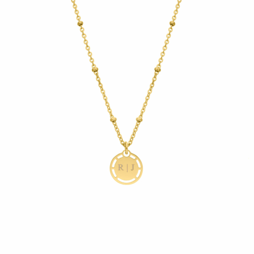 Coin ketting met naam kleur goud