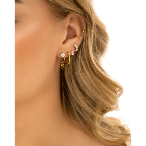 Ear cuff schakels kleur goud