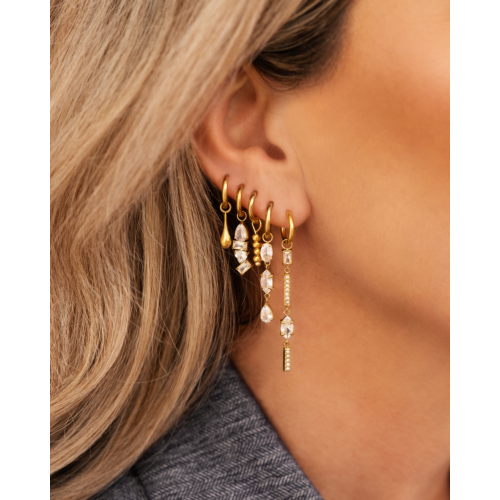 Earrings glam stones goldplated