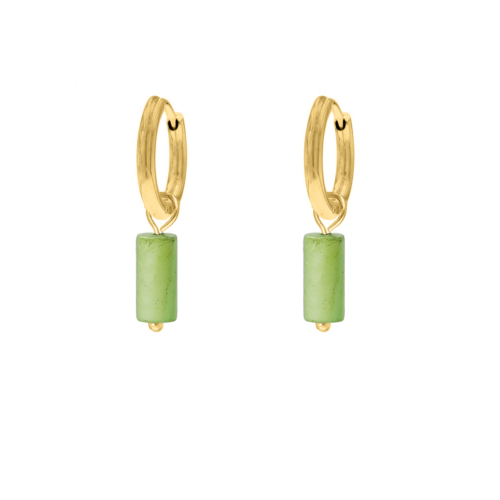 Green shell earrings goldplated