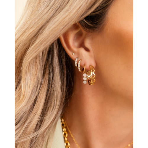 Hoop earrings lovely hearts goldplated