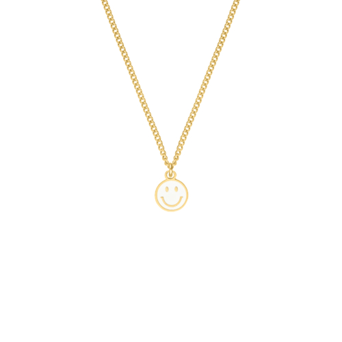 Smiley necklace white goldplated