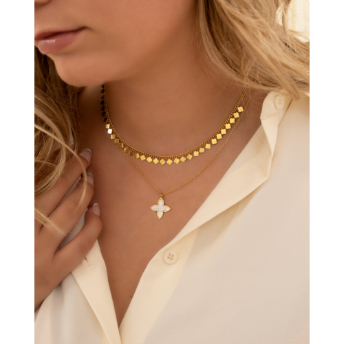 Exclusive sea shell necklace goldplated 	