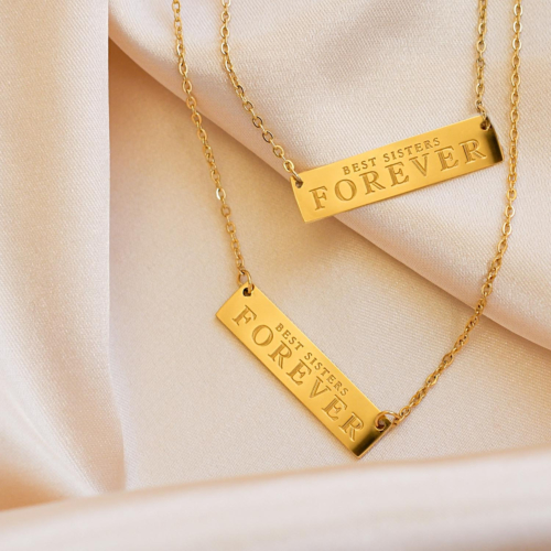 Best Sisters Forever Ketting Set Goud Kleurig