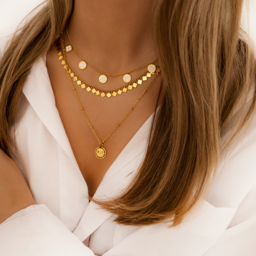 Coin ketting met naam kleur goud