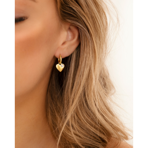 Heart & pearl earrings goldplated