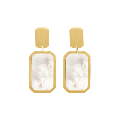 Earrings luxury rectangle goldplated