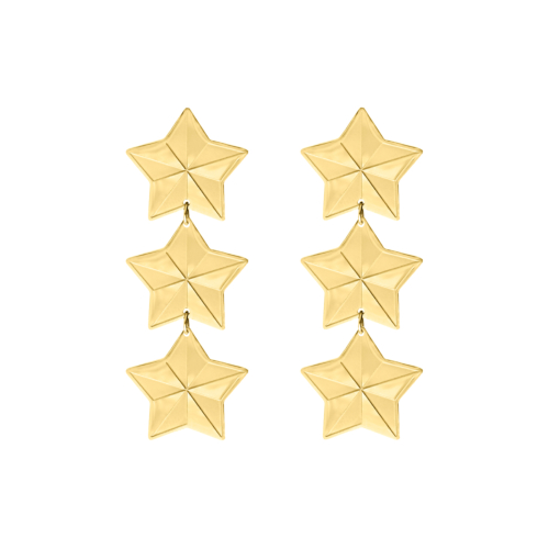 Triple star earrings goldplated