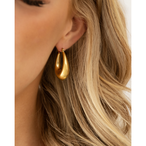 Ovale chunky hoops goudkleurig