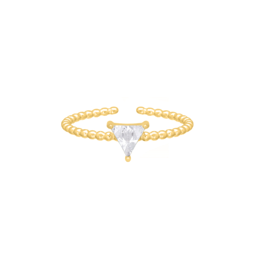 Ring fancy triangle goudkleurig