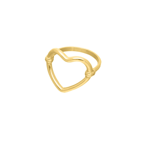 Open heart ring goud kleurig