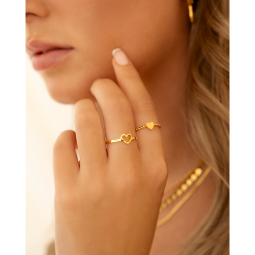 Mini open heart ring goldplated