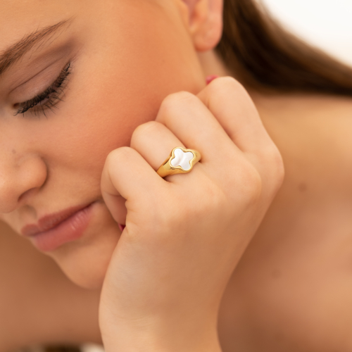 Luxury clover ring kleur goud