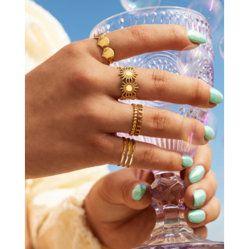 Verstelbare ring boho summer goudkleurig