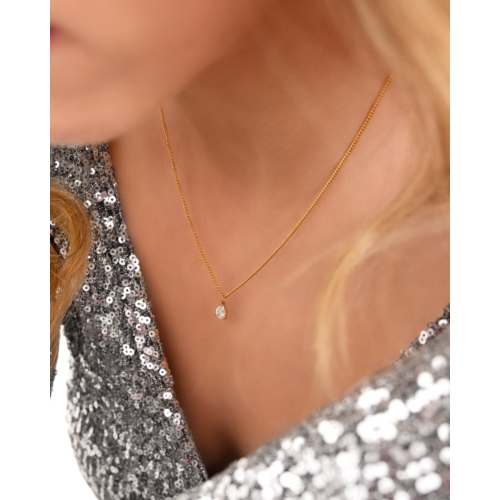 Ketting sparkle drop goldplated