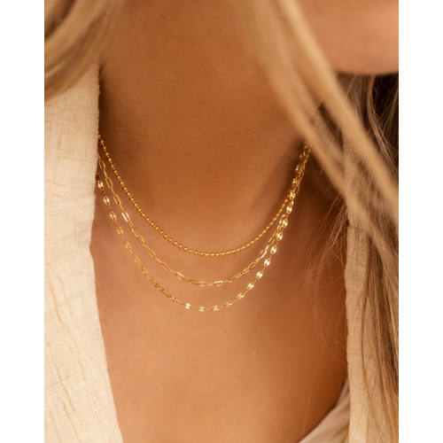 Triple chain necklace goldplated