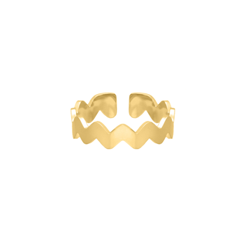 Zigzag ring goudkleurig