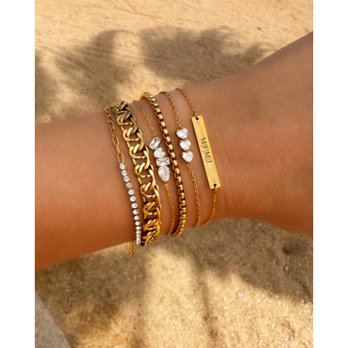 Bracelet glam stones goldplated 