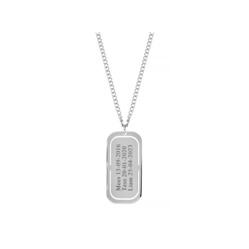 Graveerbare tag ketting heren