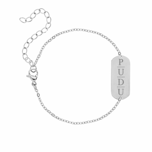 Grote bar armband met 4 letters 