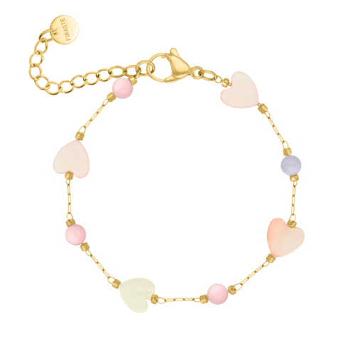 Armband met hartjes summer mix goudkleurig