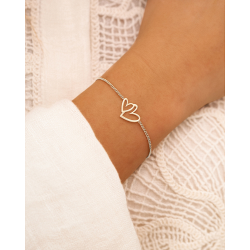 Double love heart bracelet