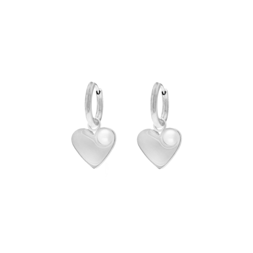 Heart &amp; pearl earrings