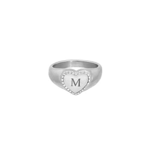 Heart Zegelring Met Initials