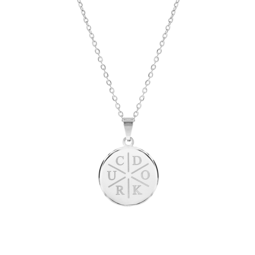 Initial ketting 6 letters zilver