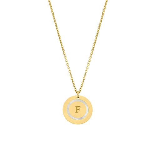 Initial ketting parelmoer kleur goud