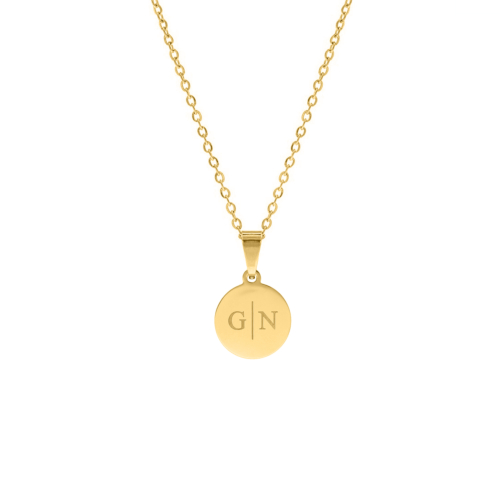 Initial necklace 2 letters goudkleurig