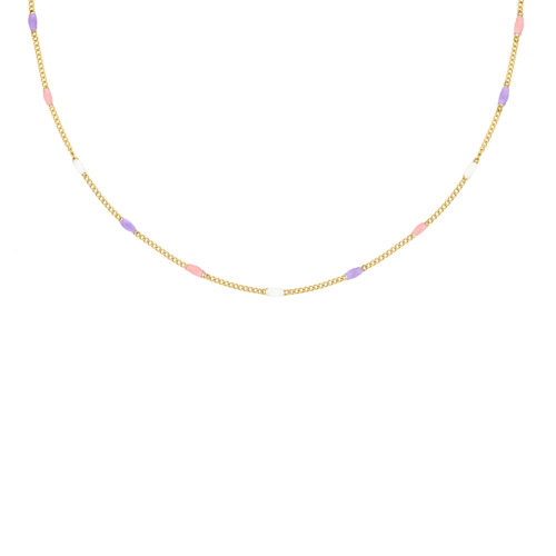 Multicolor ketting goudkleurig