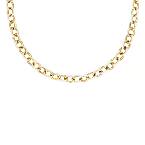 White chain necklace goudkleurig