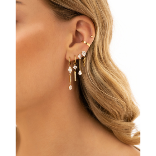 Bolletjes ear cuff goud kleurig