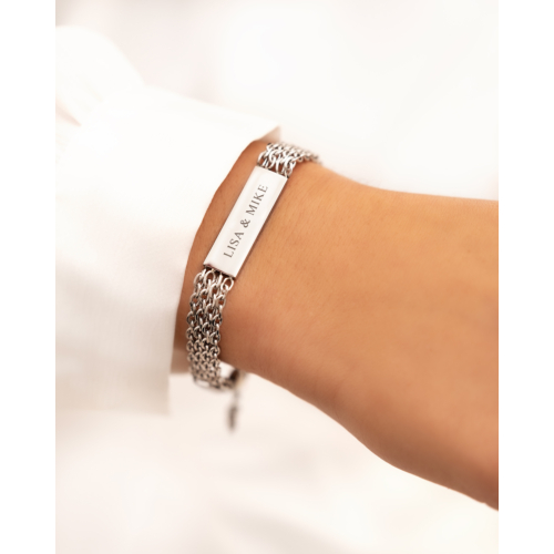 Mesh armband graveerbaar