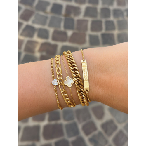 Armband met coördinaten goudkleurig